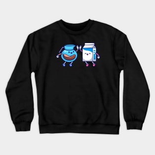 Cute Coffee High Five With Milk Cartoon Crewneck Sweatshirt